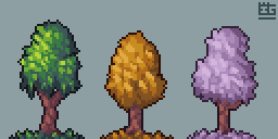 Pixel-art trees by JustCore